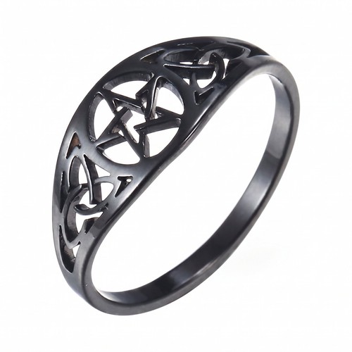 Celtic pentacle ring black - pentacle,