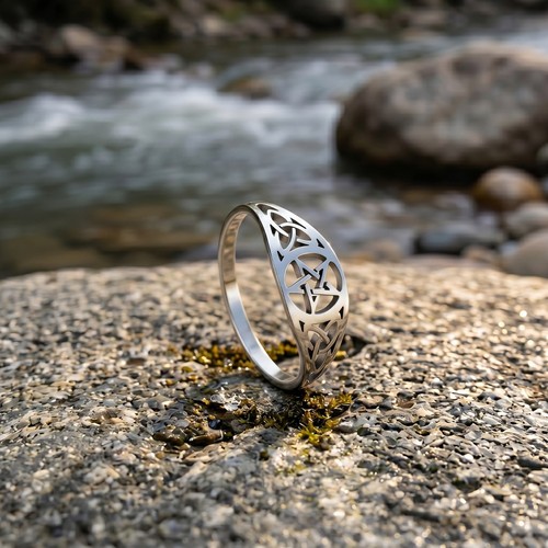 Celtic pentacle ring silver - celtic,